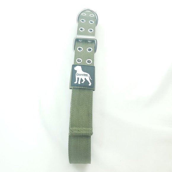 Giant Breed Nation Khaki Green Heavy Duty Nylon Breed Dogs Tactical Collar Sz XL - Picture 4 of 14